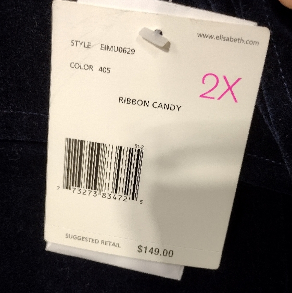 NWT Liz Claiborne Ribbon Candy Velour Double Breasted Blazer Jacket Womens 2X - Picture 7 of 9